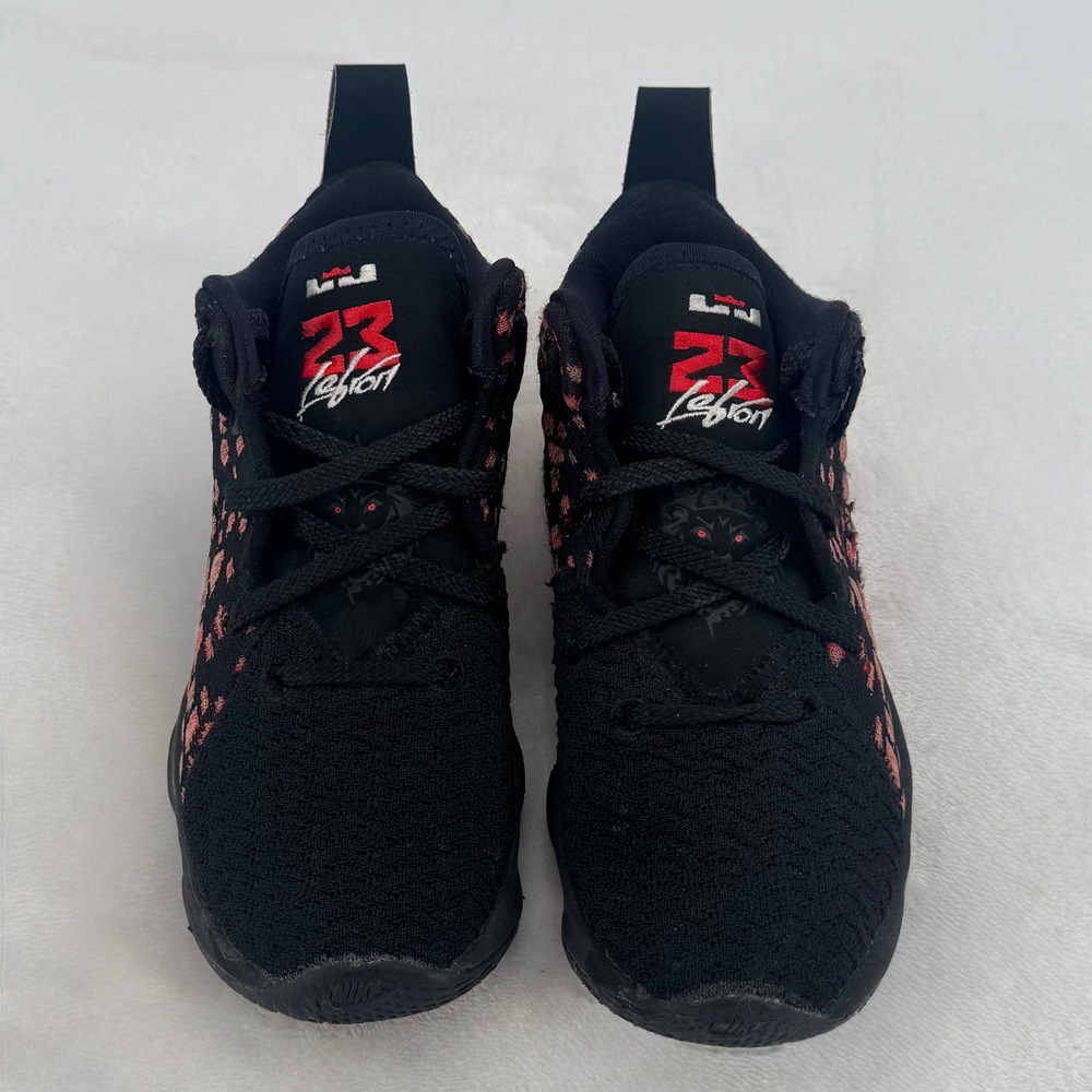 Youth Nike LeBron 17 Infrared VI Shoes Size 12C KnitPosite Black Red Basketball